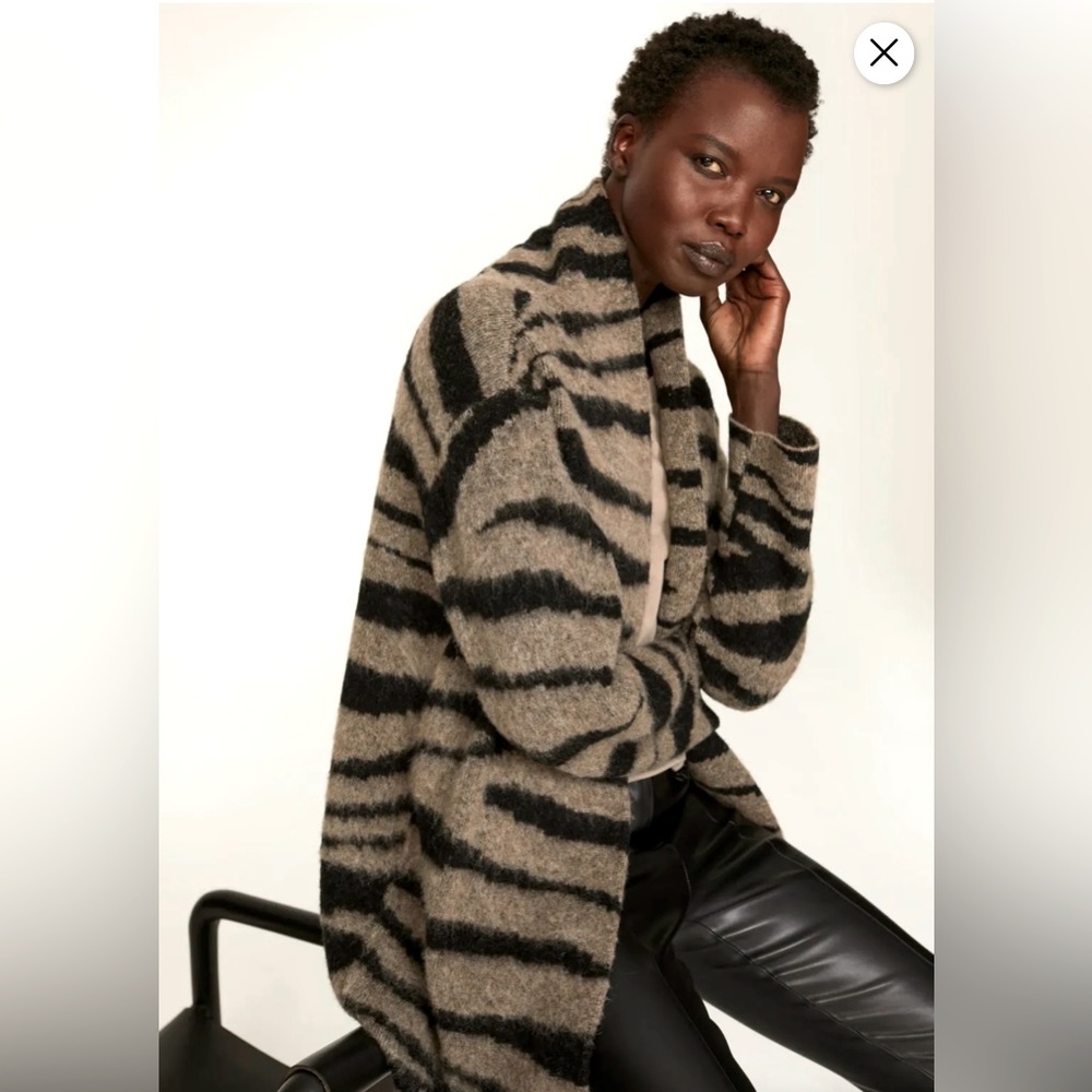 NWOT ALL SAINTS Tessa Coatigan - Medium - Zebra Print